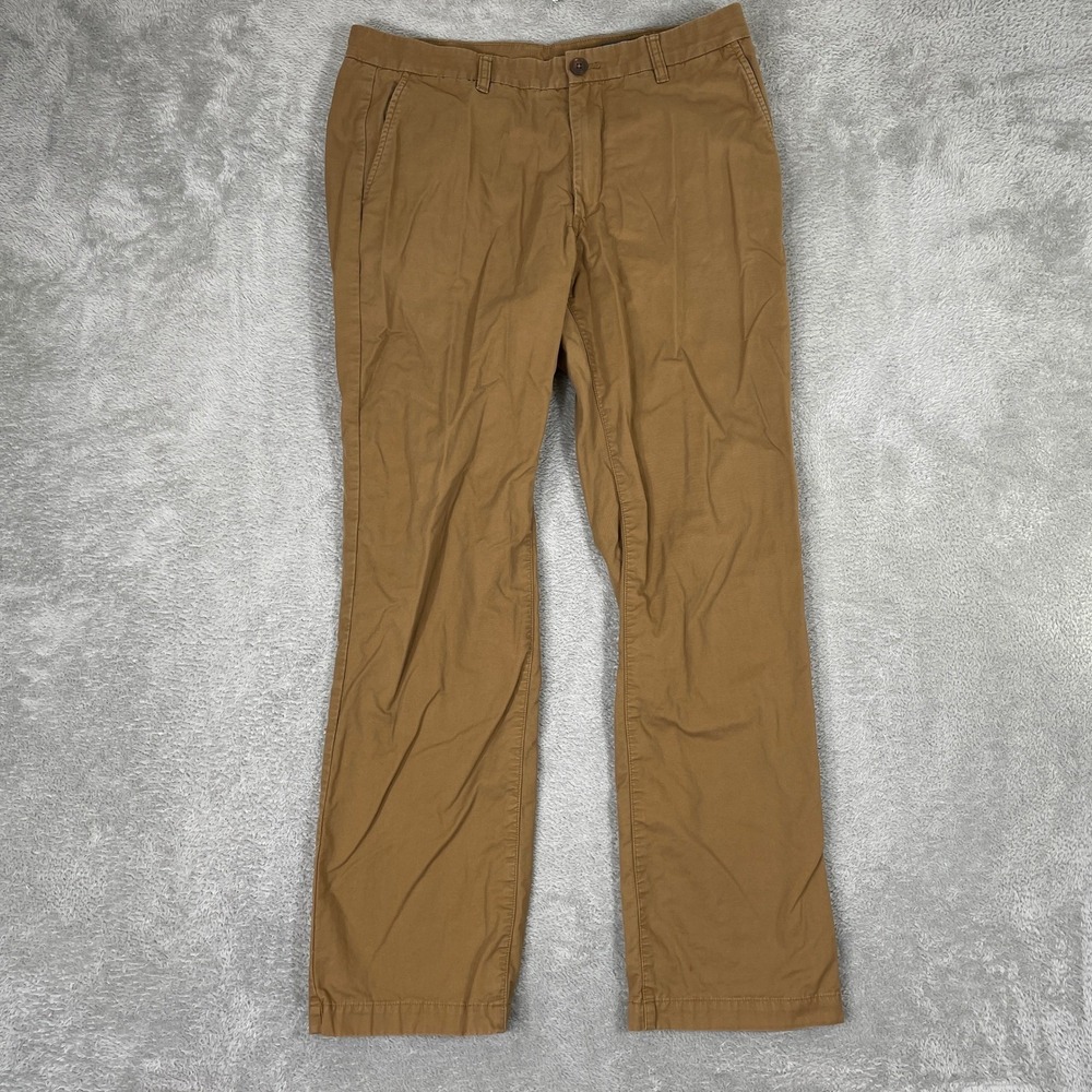 Bonobos Chinos Mens 34X32 Brown Flannel Lined Straight Leg Coffee Liquer Pants
